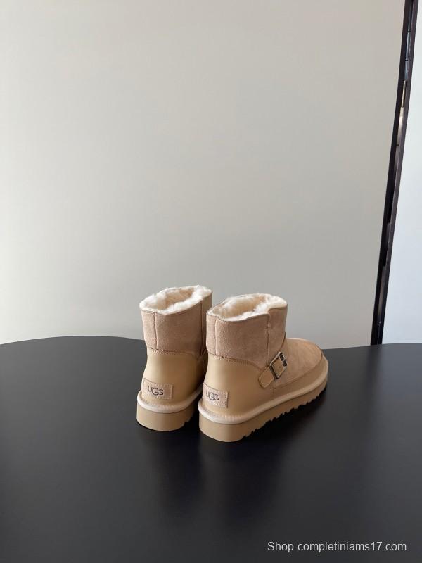 UGG 4512 Latest Buckle Flat Sole Premium Wool Anti-Slip Snow Boots - AS00290