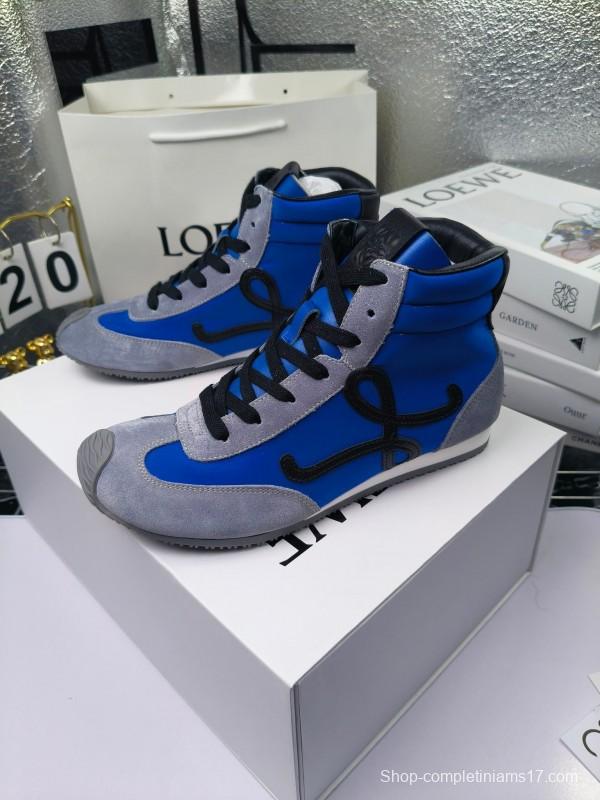 LOEWE High-Top German Training Sneakers Retro Fashion Casual White Shoes - LY00330