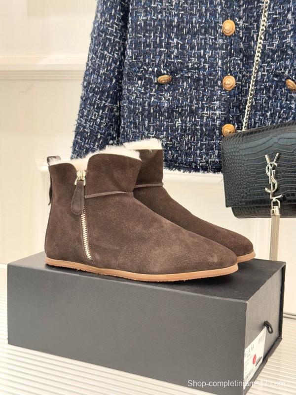 ALAIA Minimalist Side Zipper Retro Snow Boots - KFY00320