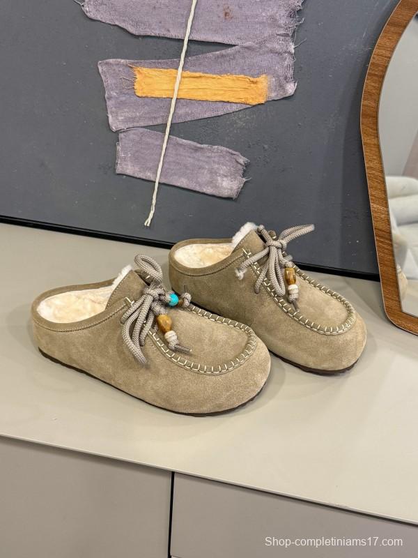 UGG 2025 SS Wool Slippers with Retro Buckle - KFY00240