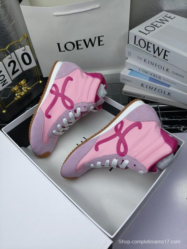 LOEWE High-Top German Training Sneakers Retro Fashion Casual White Shoes - LY00330