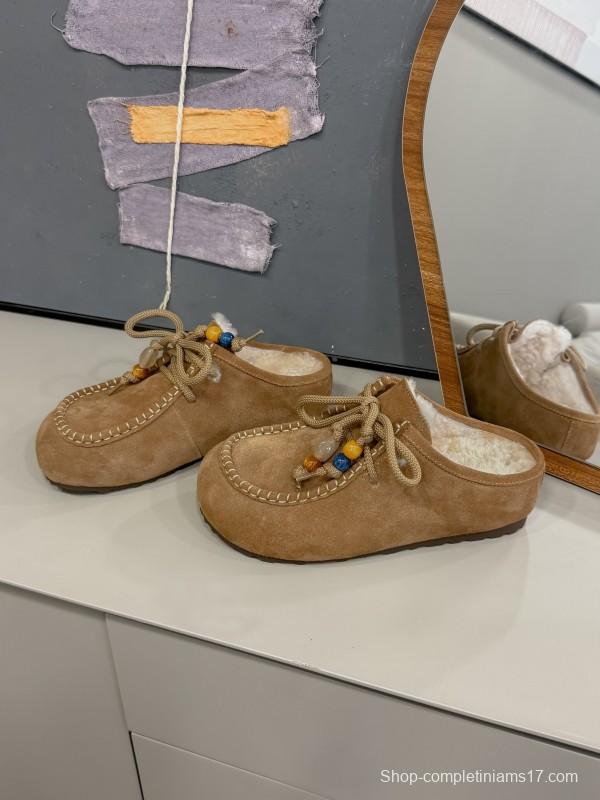 UGG 2025 Spring/Summer Collection Cozy Wool Slippers with Retro Buckle - KFY00240