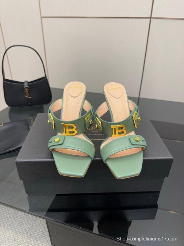 Balmain 2025 SS Metal Heel High Heel Sandals - KFY00320