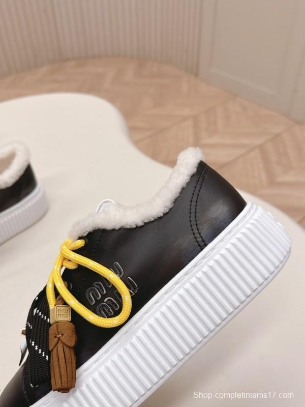 Miu Miu 3D Embroidered Platform Casual Shoes - LY00320/LY00340