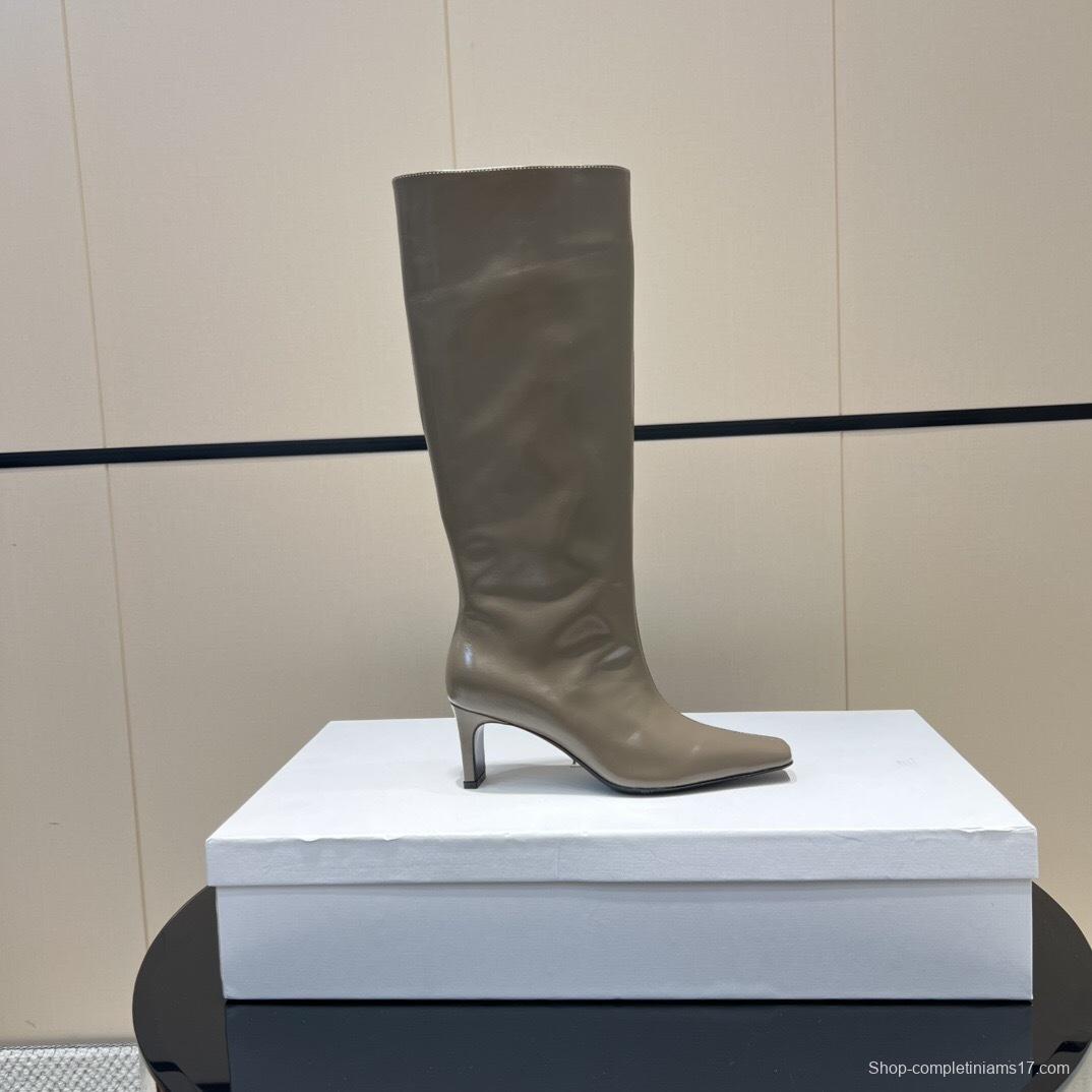 Khaite 2025/SS Square Toe Slip-On High Boots - KFY00490