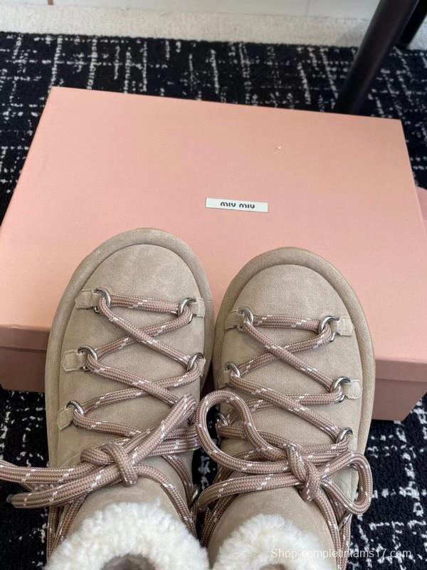 Miu Miu 2025/SS Lace-Up Snow Boots - AS00310