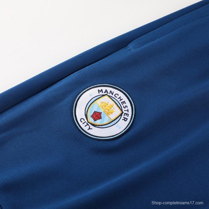 25/26  Manchester City Sky Blue Half Zipper Jacket+Long Pants