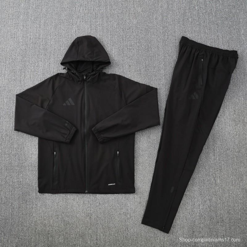 2025 Adidas Black Half Zipper Jacket+Long Pants S-2XL