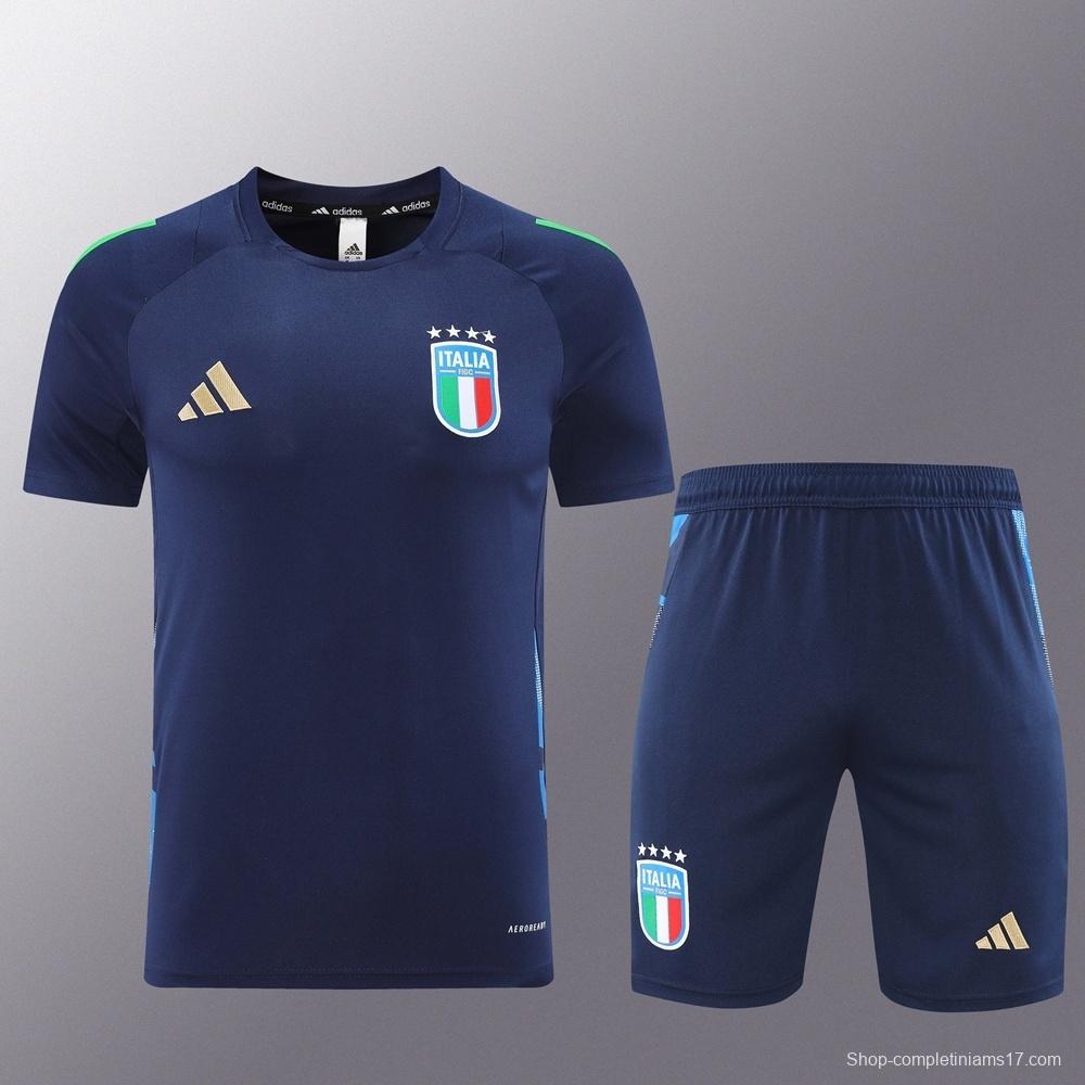2025 Italy Royal Blue Short Sleeve+Soccer Shorts