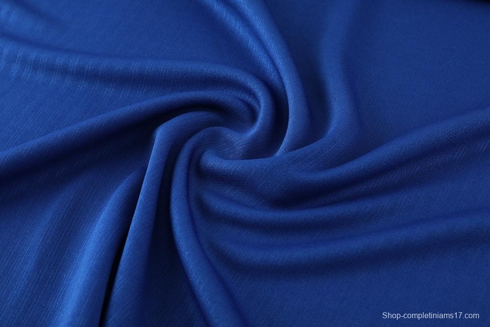 2025 Netherlands Blue Half Zipper Jacket+Long Pants