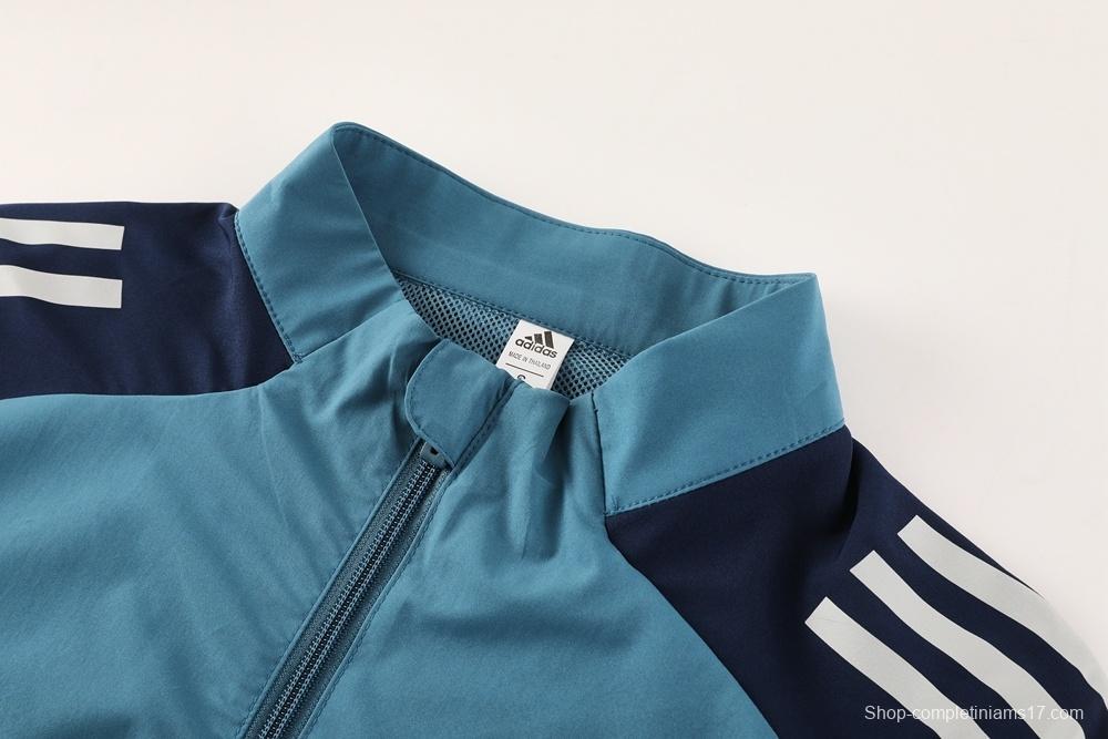 25/26 Arsenal Blue Half Zipper Jacket+Long Pants S-3XL