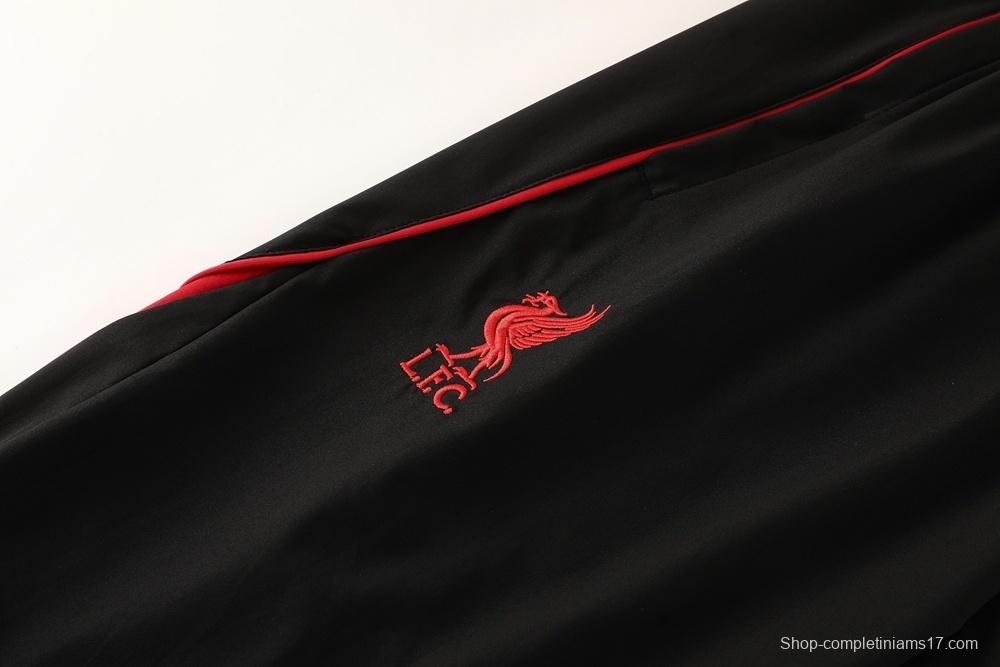 25/26 Liverpool Black S-2XL Half Zipper Jacket+Long Pants