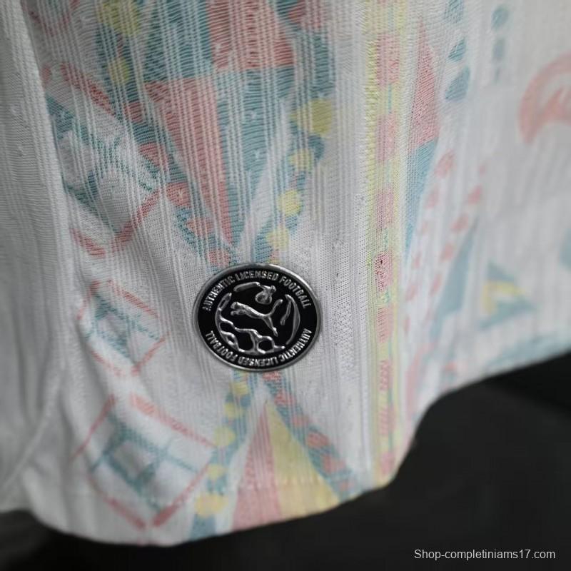 25/26 Player Version  Senegal Away White with African Traditional Pattern Jersey