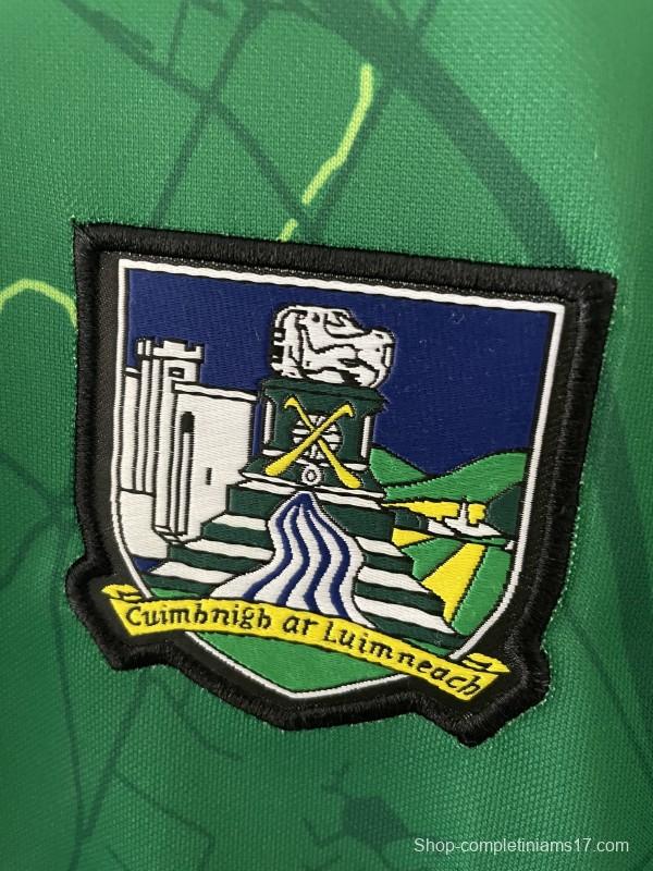 25/26 Limerick GAA Green with River Shannon Map Pattern Home Jersey