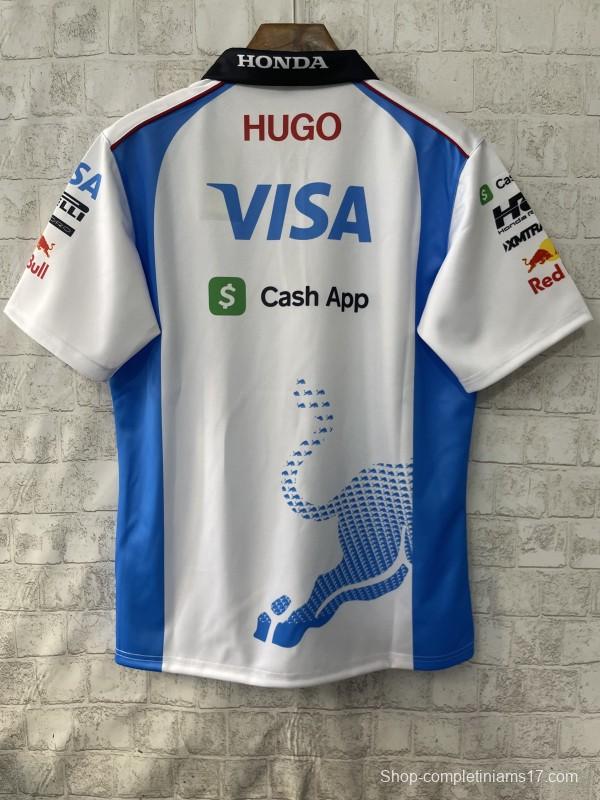 2026 F1 Red Bull Racing White with Blue Bull Graphic Polo