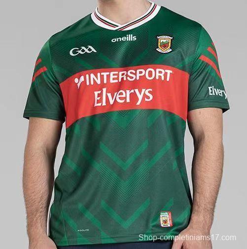 2026 Mayo GAA Green with Red Band and Chevron Pattern Jersey
