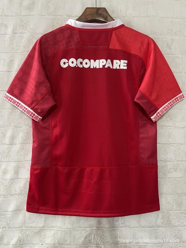 2026 Wales home Red with Vertical Stripe Pattern Jersey