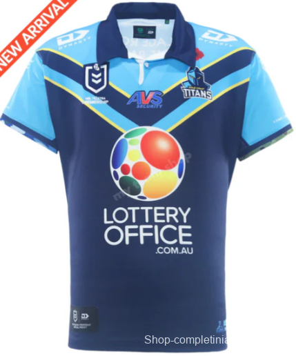 25/26 Gold Coast Titans Navy Blue with Sky Blue and Gold Chevrons Jersey