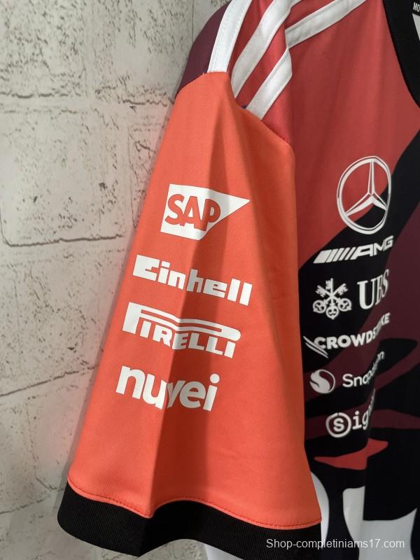 25/26 F1 Mercedes-AMG Petronas Burgundy with Black Floral Pattern Special Edition Jersey