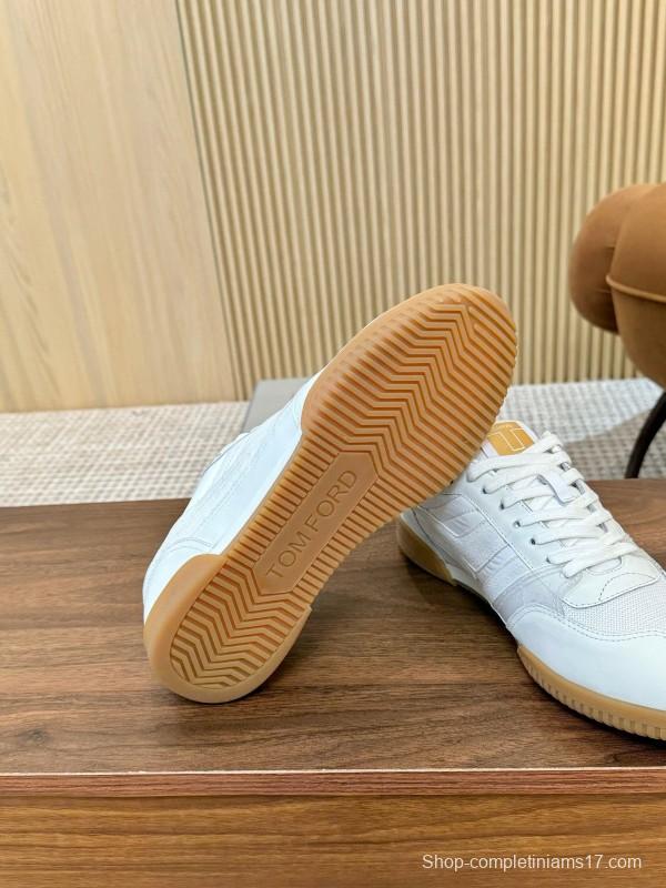 Tom Ford 2025 SS Casual Sneakers with Classic Color Blocking and Imported Leather Insole - AS00350