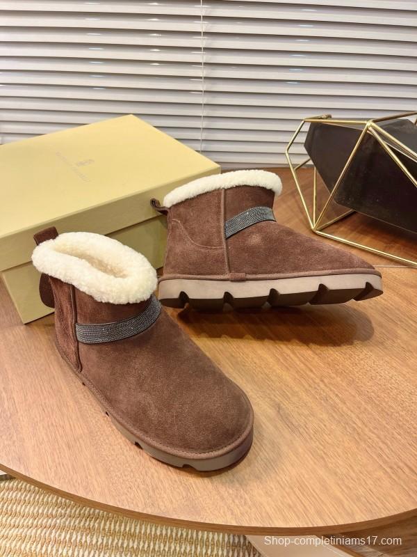 Brunello Cucinelli Winter New Snow Boots Sheepskin Bun Boots - AS00350