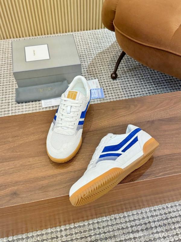 Tom Ford 2025 SS Casual Shoes with Classic Color Blocking and Imported Leather Insole - AS00350