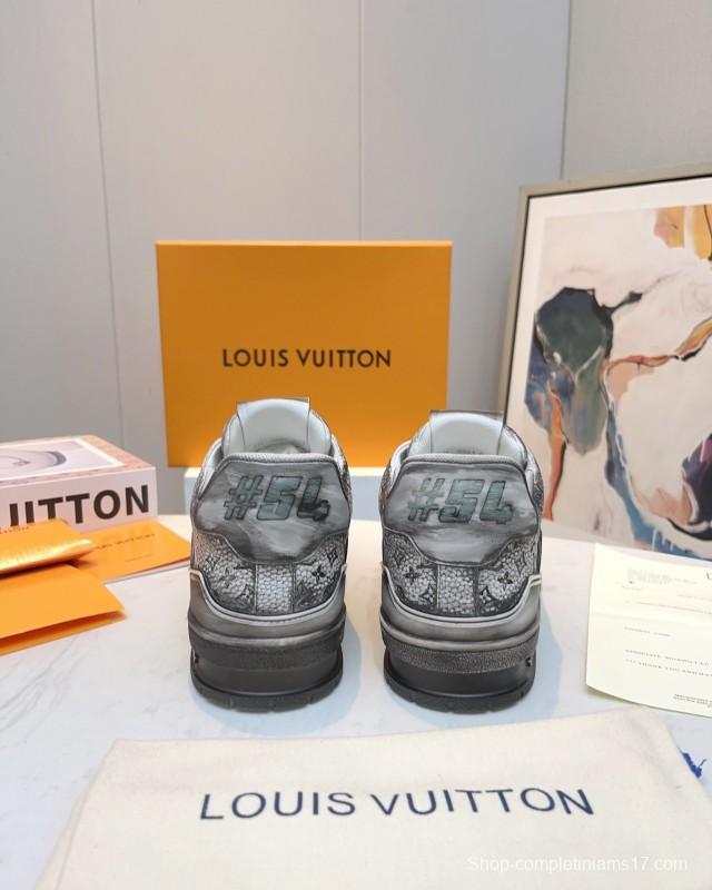 LV Trainer Basketball Series Washed Canvas Sneakers - LY00430