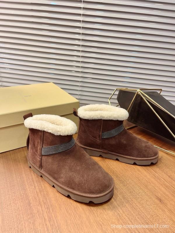 Brunello Cucinelli Winter New Snow Boots Sheepskin Bun Boots - AS00350
