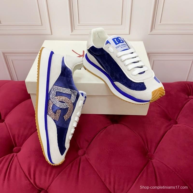 Dolce & Gabbana 2025/SS New Collection Luxury Embroidered Logo Sneakers with Imported Leather - AS00300