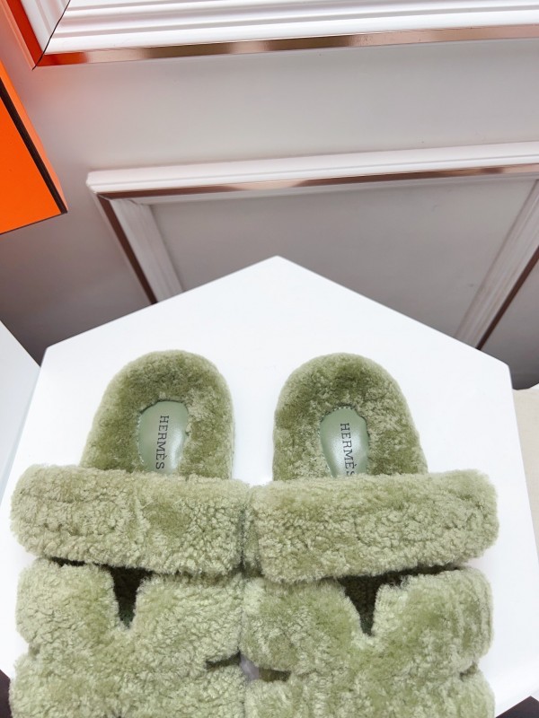 H Erijus Shoes 2025 Spring Summer Collection Genuine Fur Slippers - LY00270