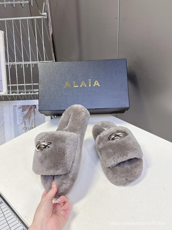 ALAÏA Fall/Winter 2025 Latest Fur Slippers - KFY00230