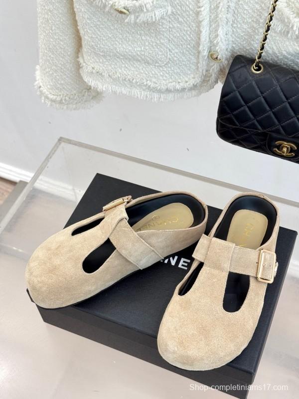 Chanel 2025 SS Minimalist Retro Birkenstock Sandals Half-Slip - KFY00280