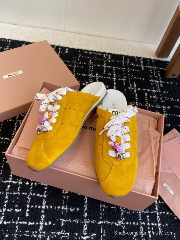 MiuMiu Slip-On Lazy Shoes Deacon Casual Half-Drag - KFY00295