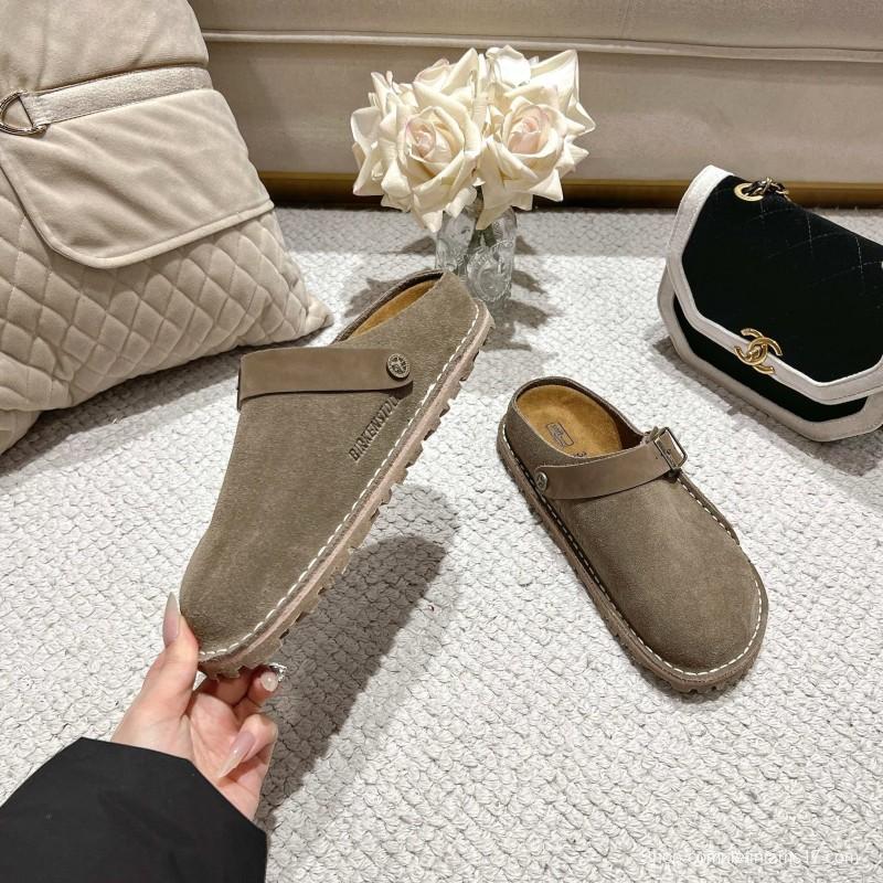 Birkenstock 2025 SS Two-Way Womens Sandals with Suede Leather and Retro Buckle - LY00240