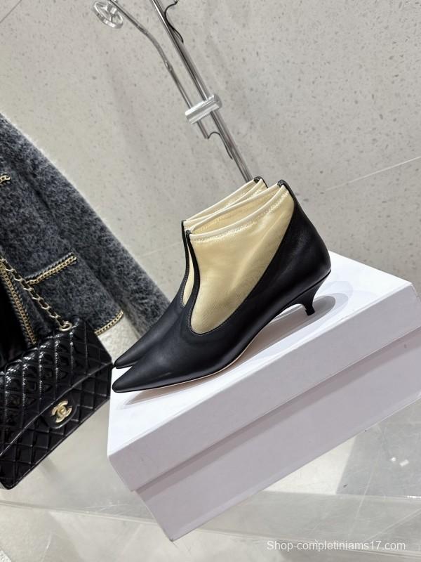 THEROW 2025SS French Retro Simple Style Mesh Kitten Heel Sandals - KFY00320