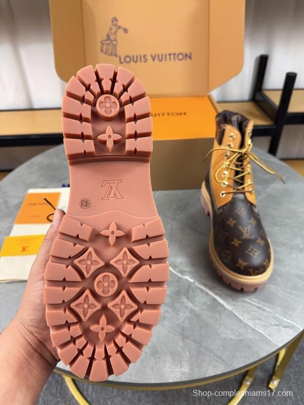 Timberland x LV Monogram Ankle Boots Waterproof Suede Leather - LY00380