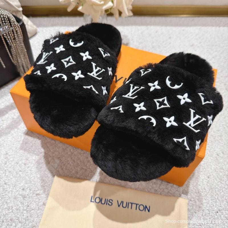 Lv 2025/ss Wool Lazy Slippers - LY00240
