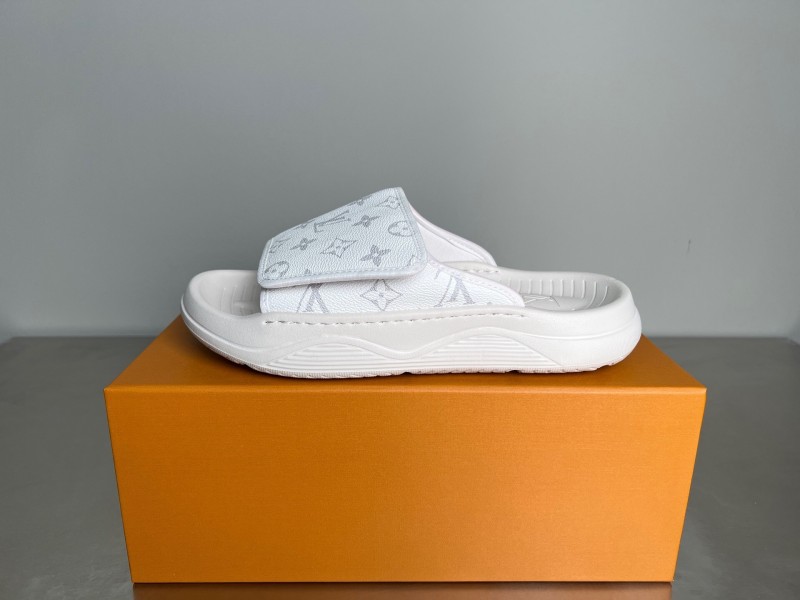 Louis Vuitton Miami Mule Slippers with Hook and Loop Closure - YC