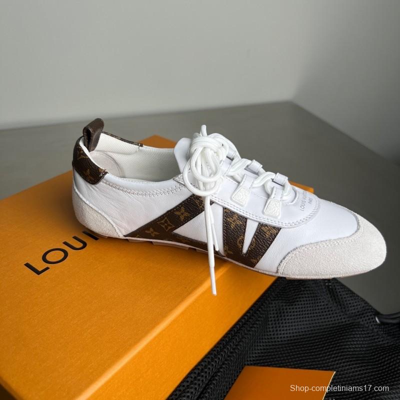 Lv Sneakerina 2025 SS Ballet Round Toe Lace-Up Low Top Lifestyle Casual Shoes - YC