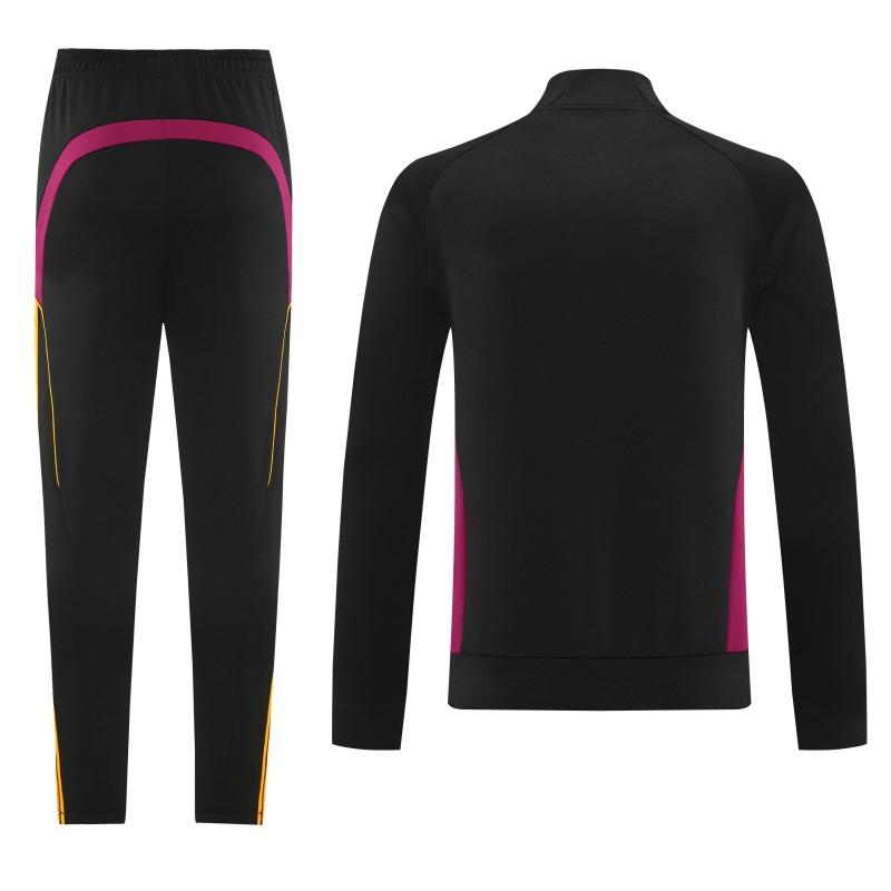 25/26 Roma Black Full Zipper Jacket+Long Pants