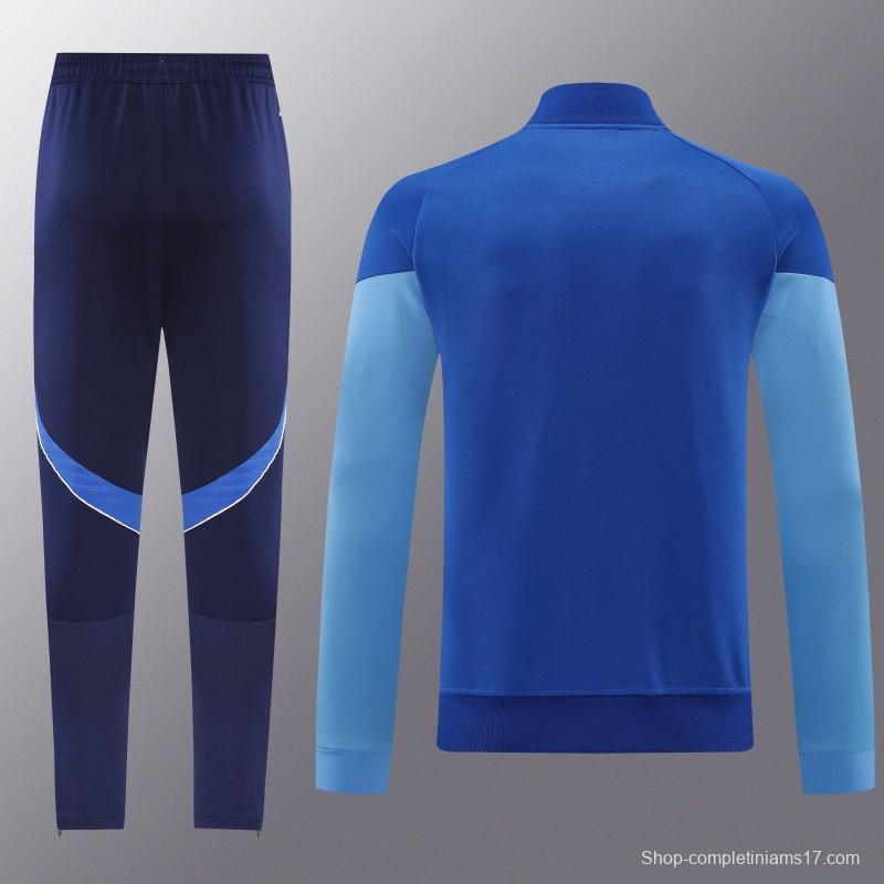 2025 Adidas Colorful Blue Full Zipper Jacket+Long Pants