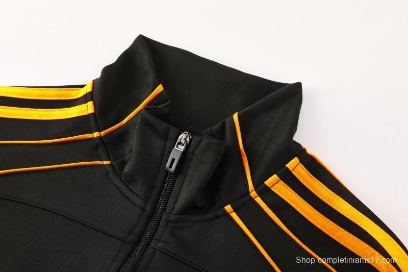 25/26 Roma Black Full Zipper Jacket+Long Pants