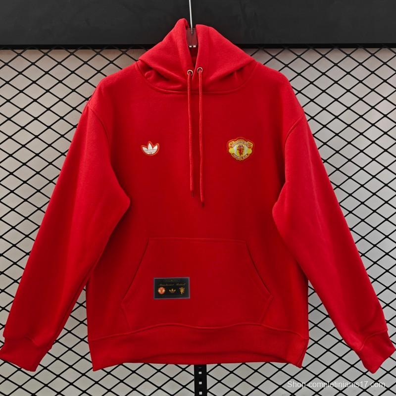 25/26 Manchester United Retro Embroidered Logo Hoodie 9 Colors