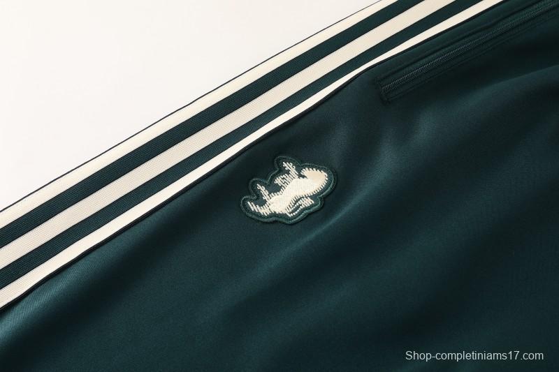 25/26  Juventus Retro Dark Green  Full zipper Jacket Tracksuit+ long pants