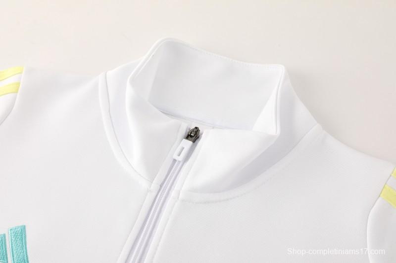 25/26  Juventus White  Full zipper Jacket Tracksuit+ long pants