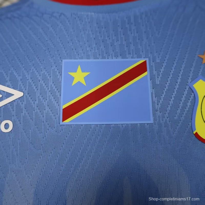 Player Version 2026 DR Congo Home Sky Blue Flame Jersey