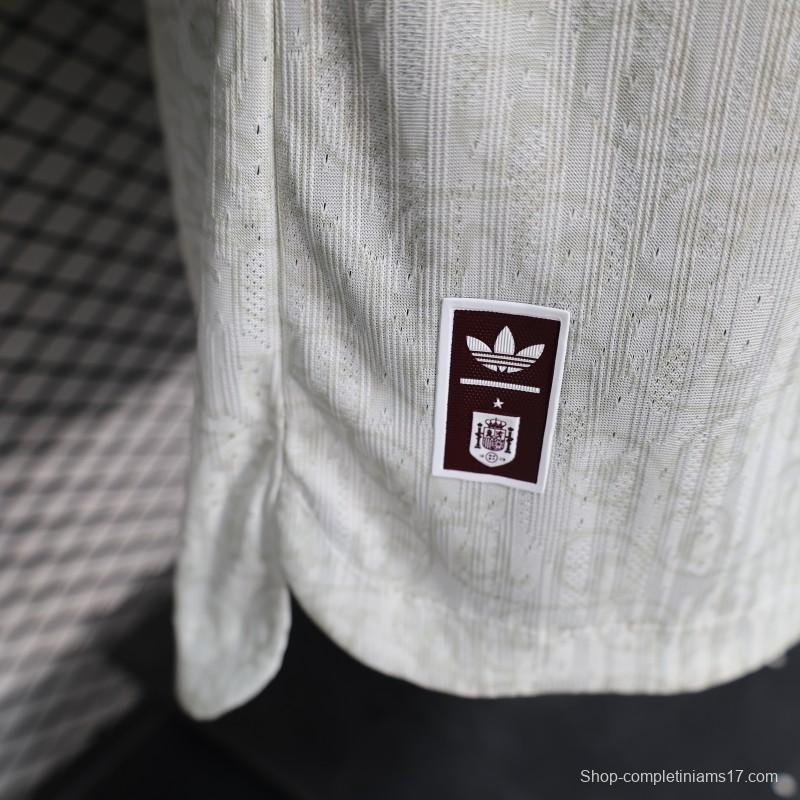 2026 Player Version  Spain Away Off-White Jersey
