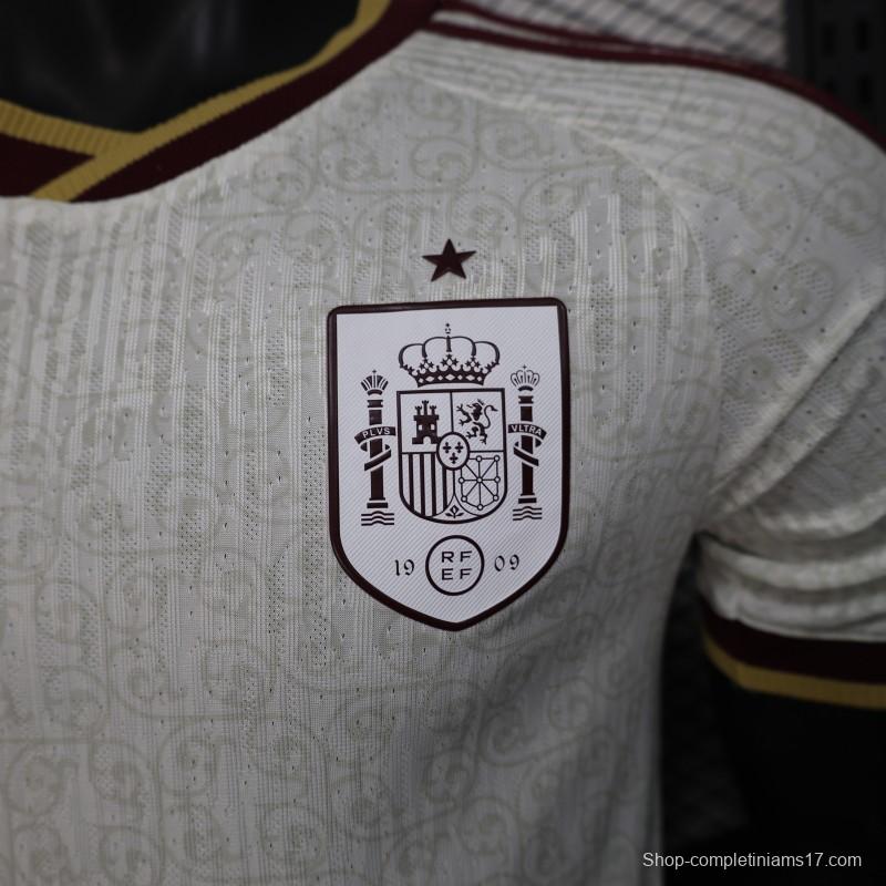 2026 Player Version  Spain Away Off-White Jersey