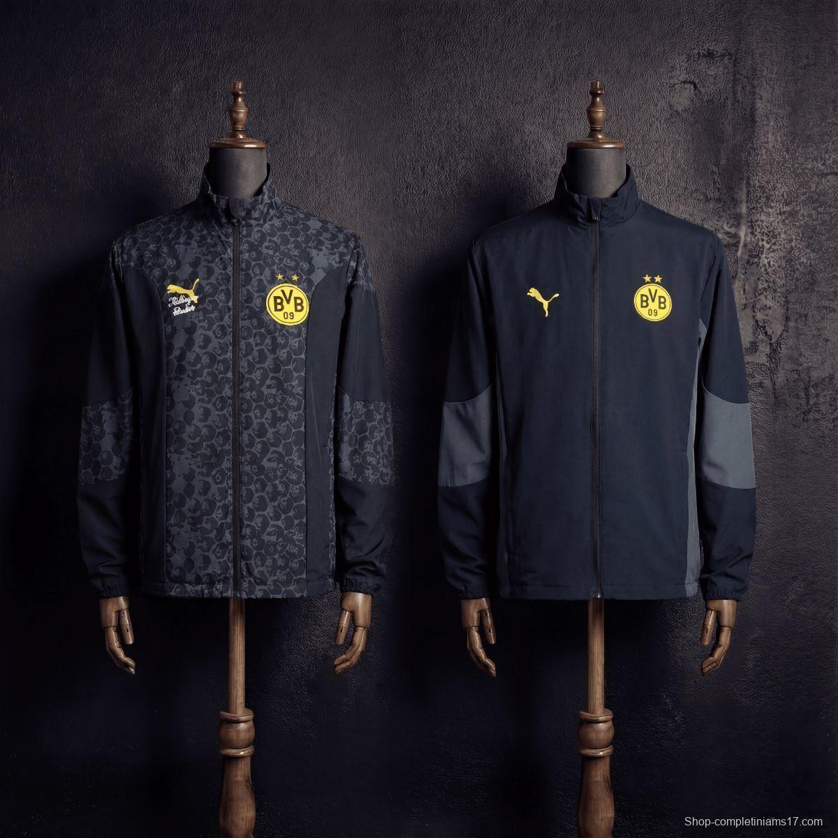 2026 Dortmund Black Reversible Jacket Windbreaker
