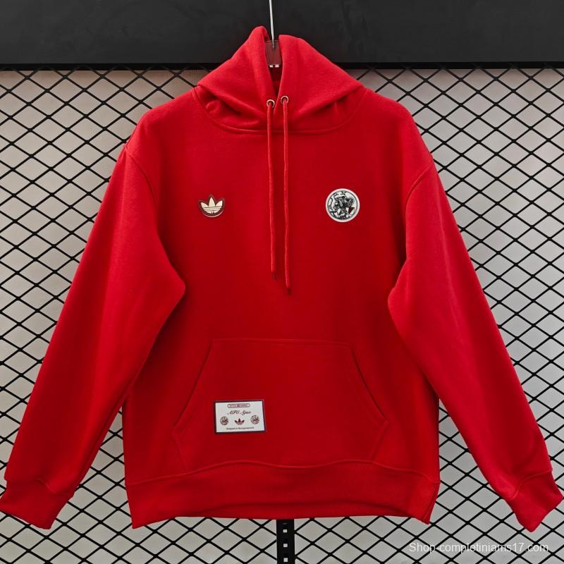 25/26 Ajax Embroidered Logo Hoodie 9 Colors